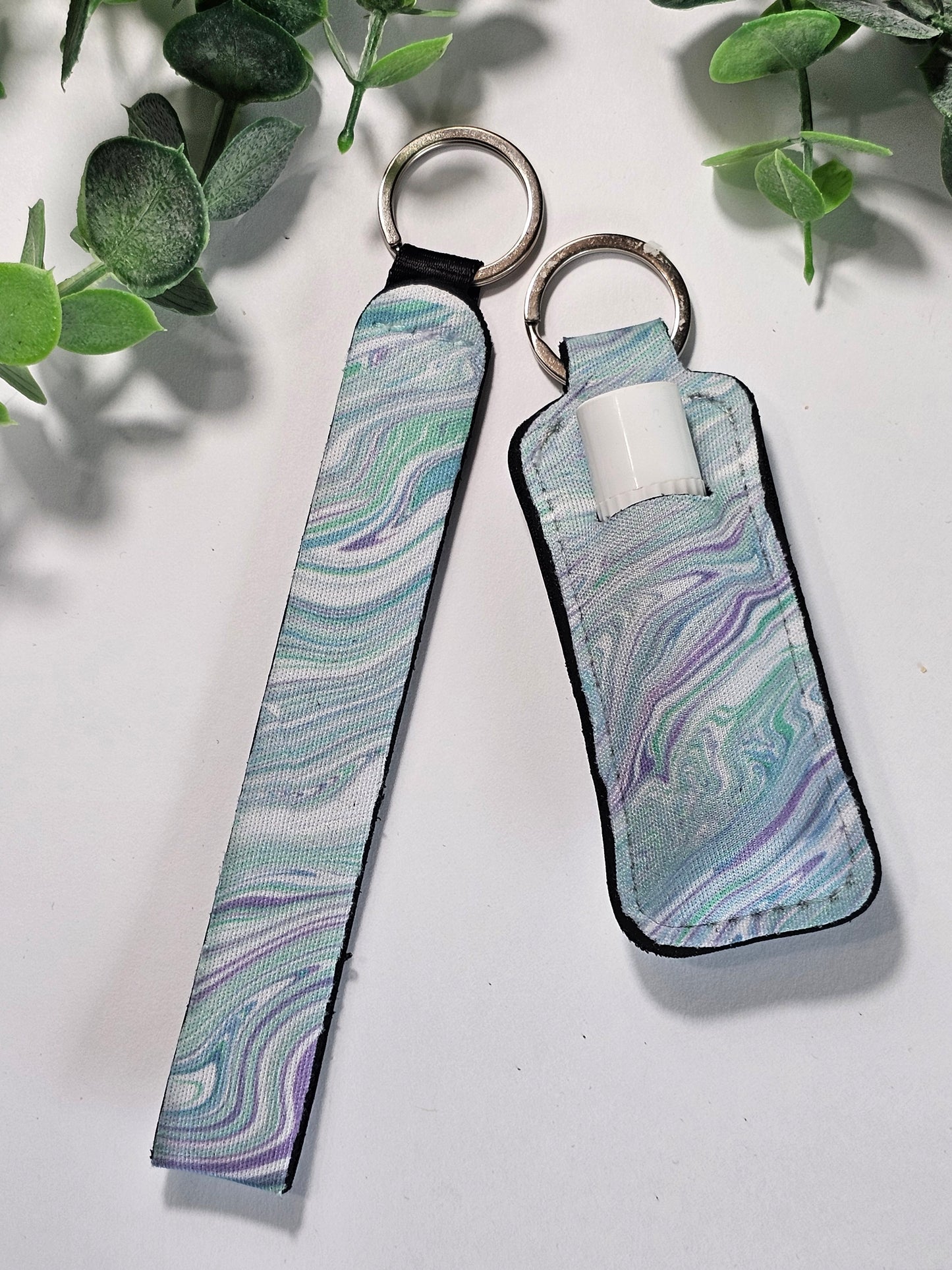 Wristlet & Lip Balm Case - Marble