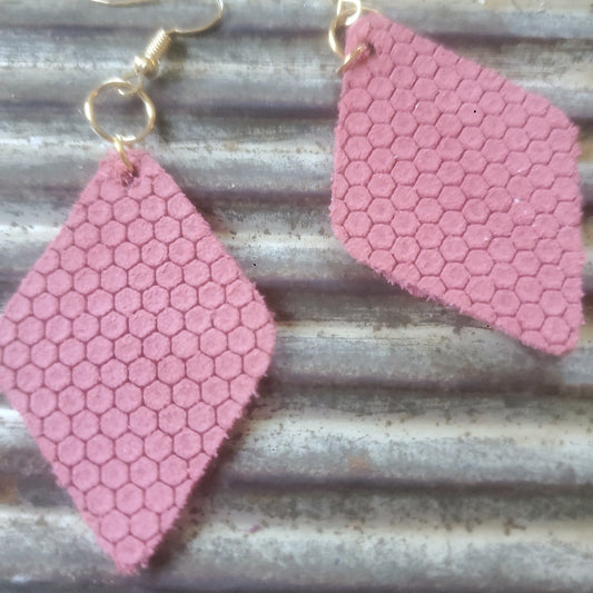 Bee hive textured leather- Mauve