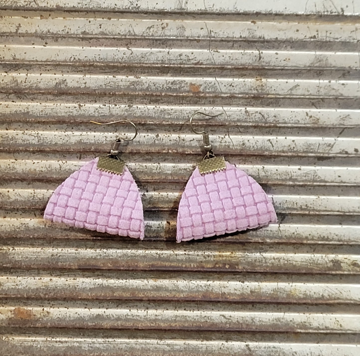 Folded basket weave leather - Lavender