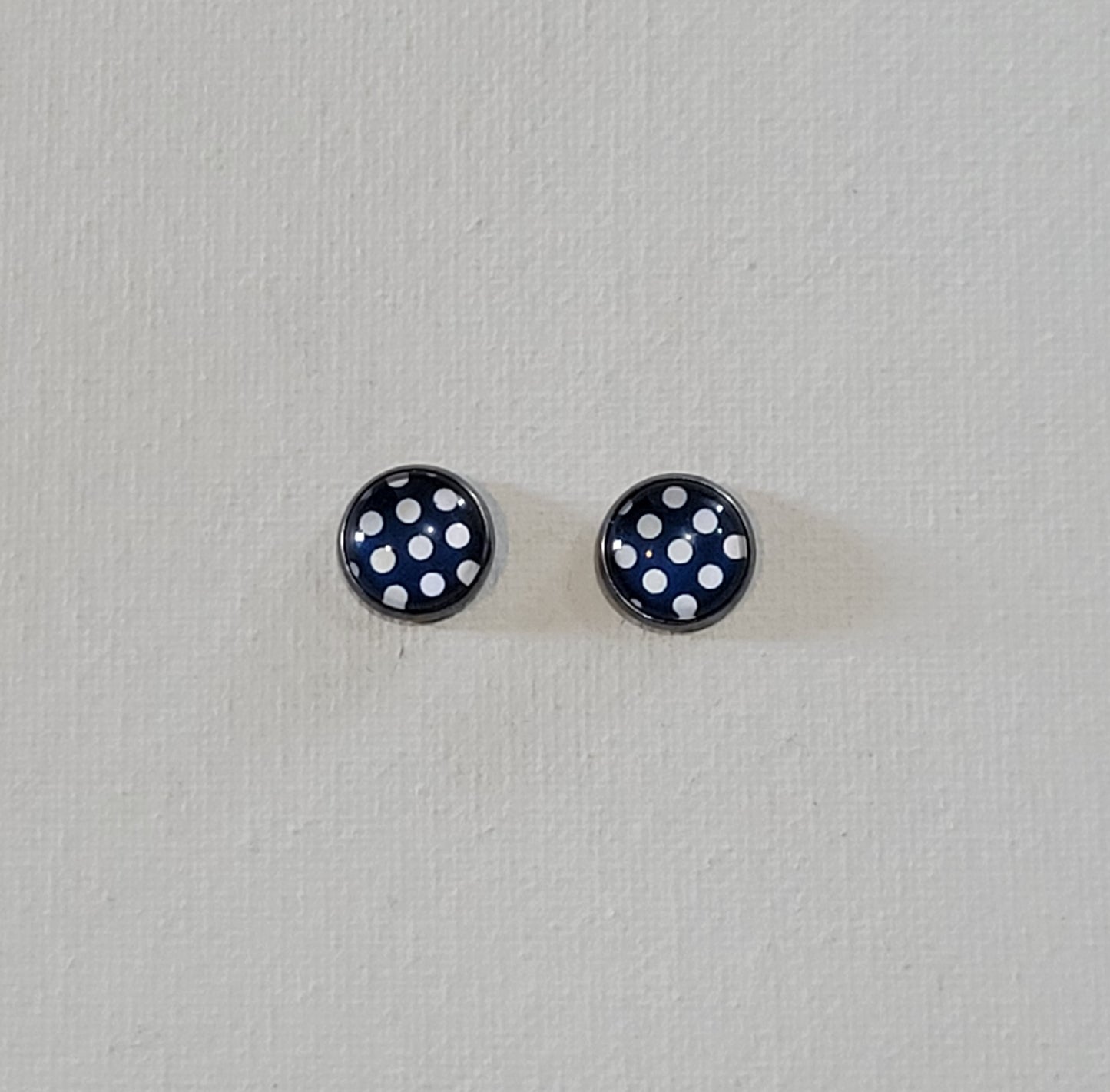 Navy w/white polka dots