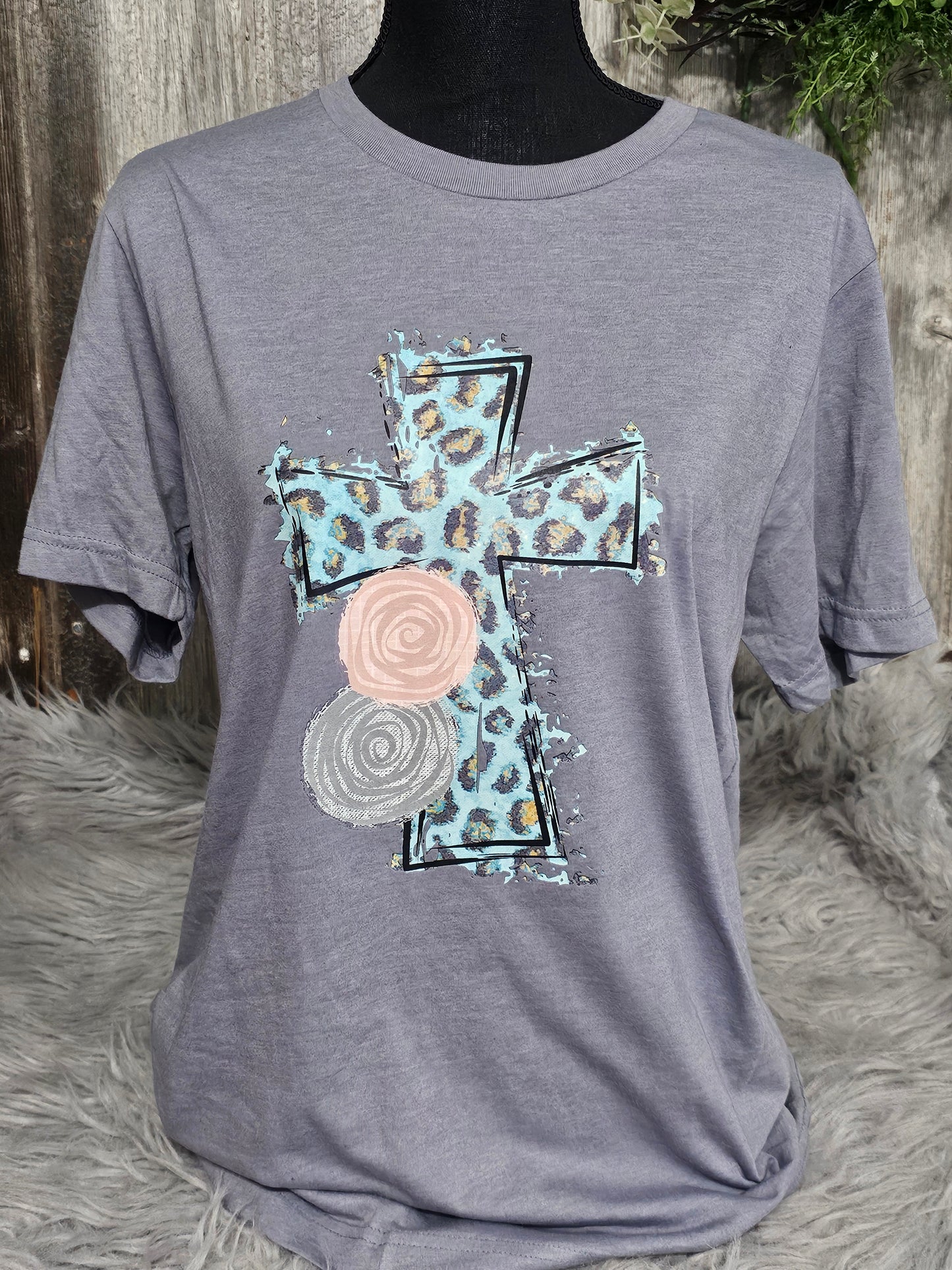 Teal leopard cross - XL