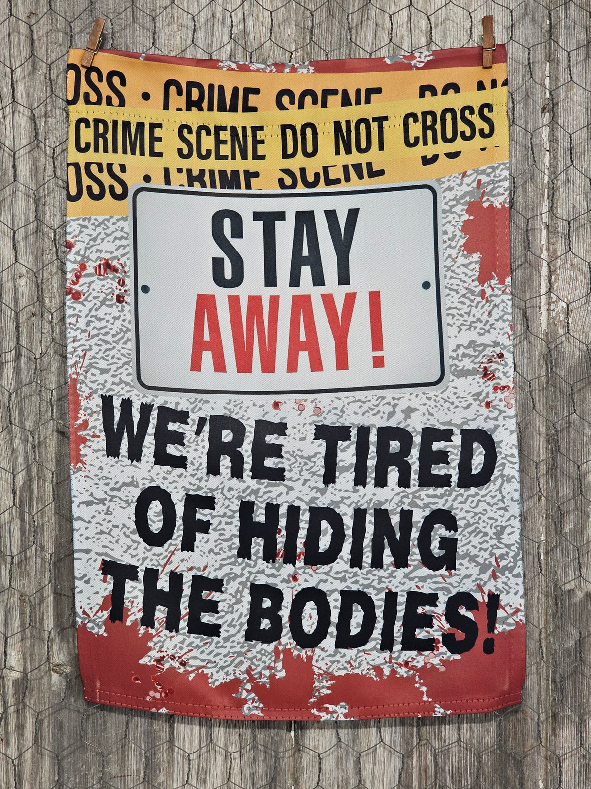 Flag - Stay Away *double sided* Happy Halloween