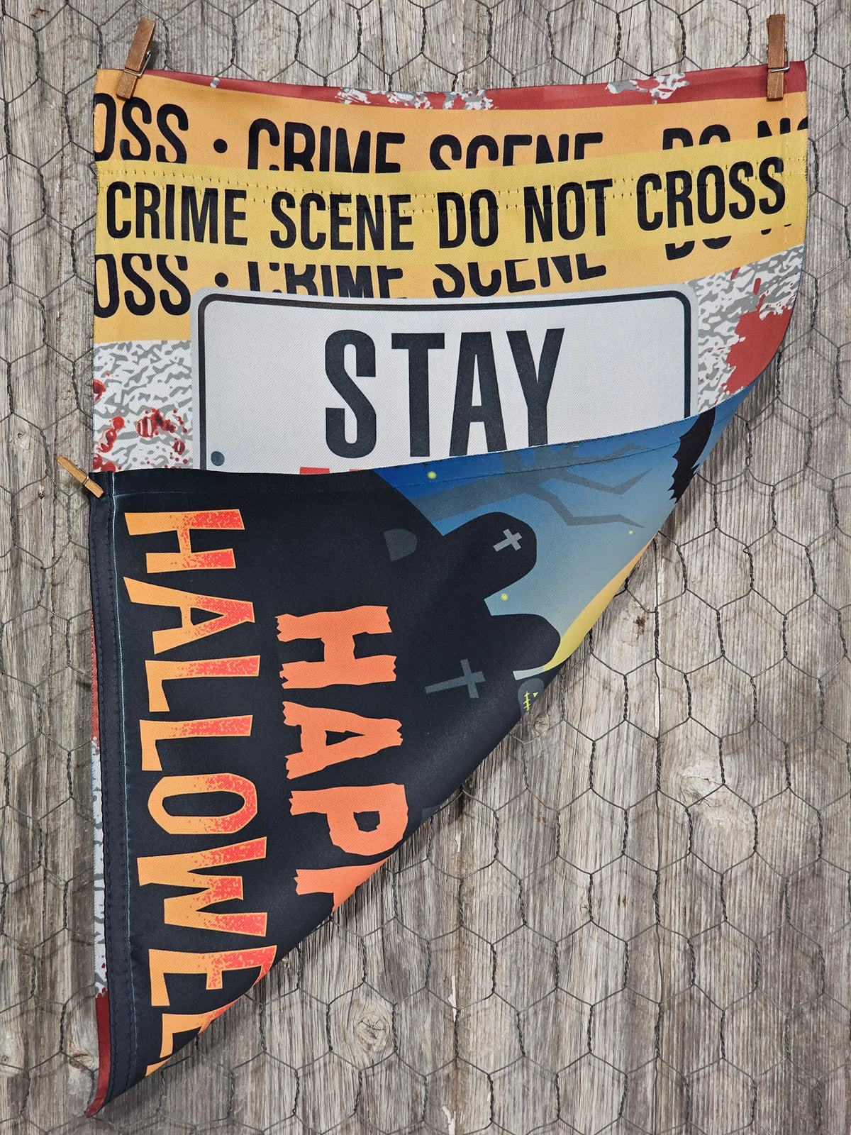 Flag - Stay Away *double sided* Happy Halloween