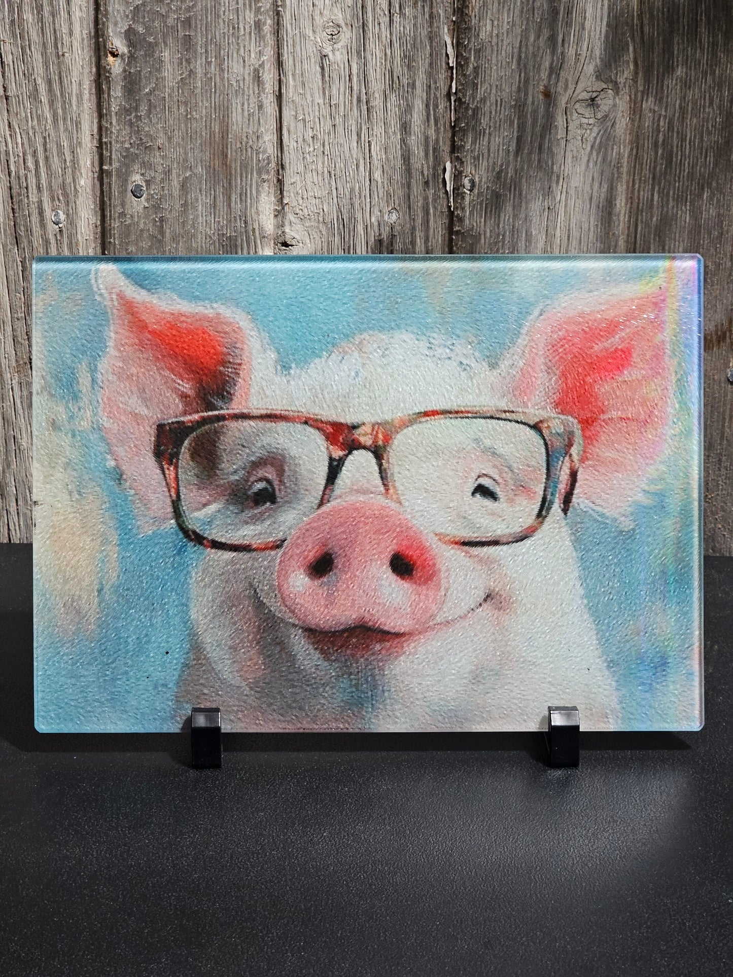 Pig in glasses
