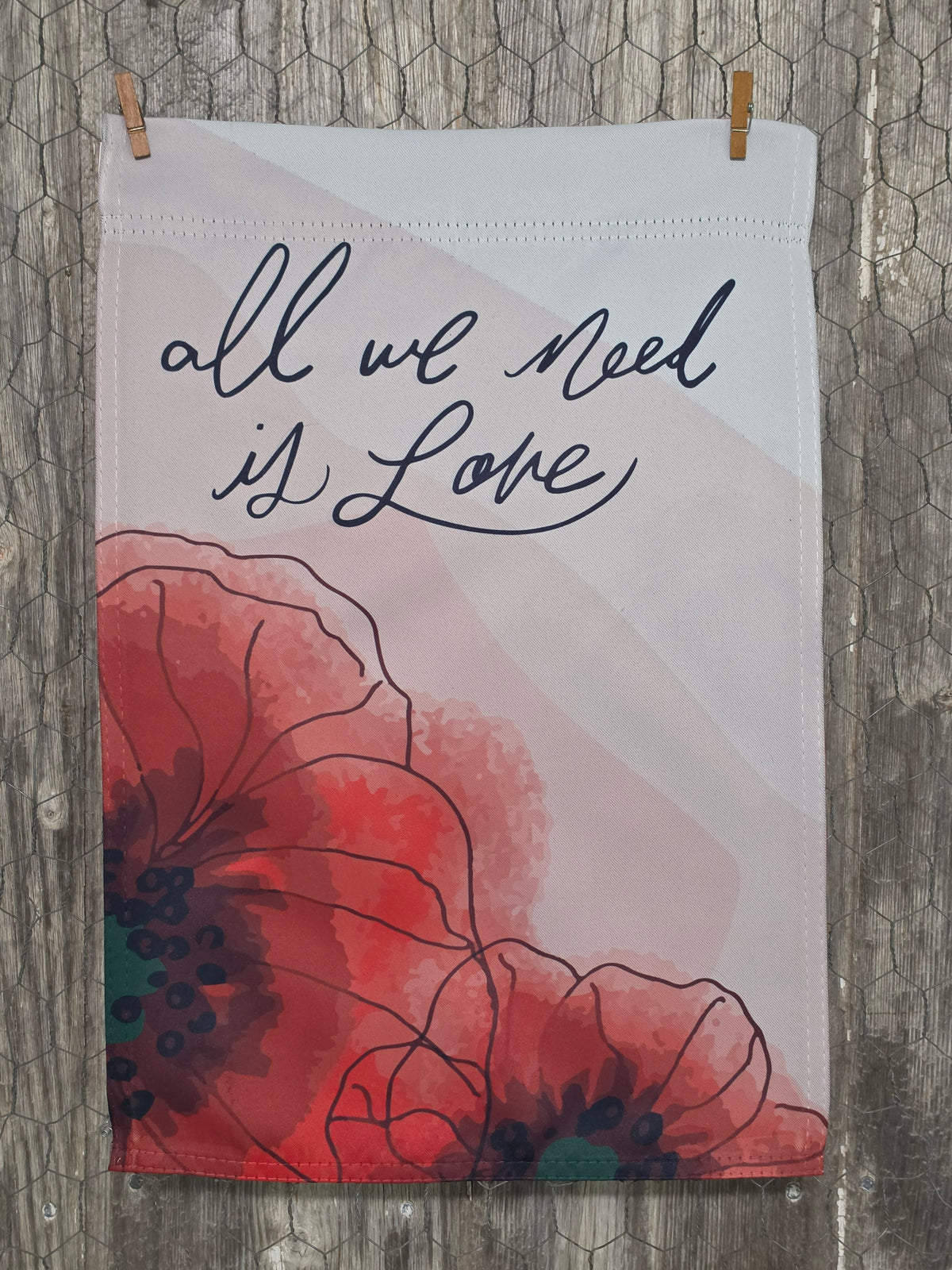 Flag - All we need is love *double sided* Bloom with love