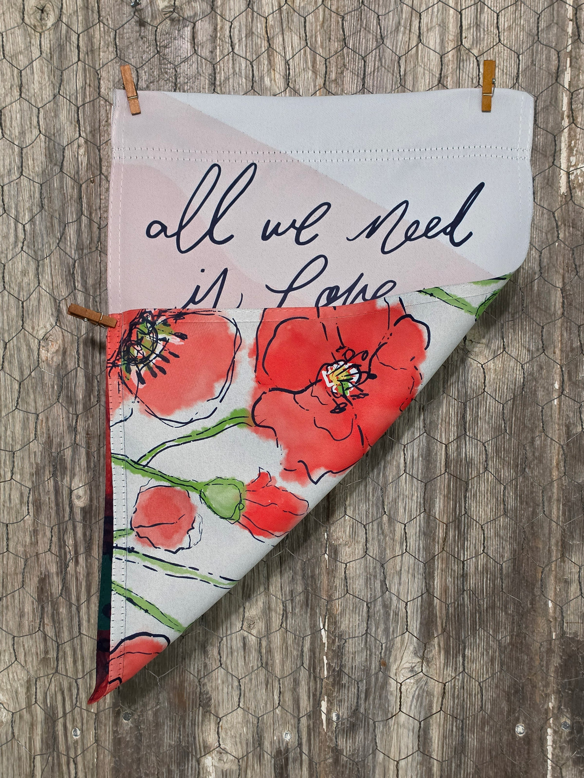 Flag - All we need is love *double sided* Bloom with love