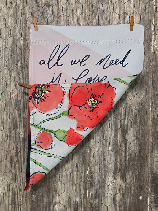 Flag - All we need is love *double sided* Bloom with love
